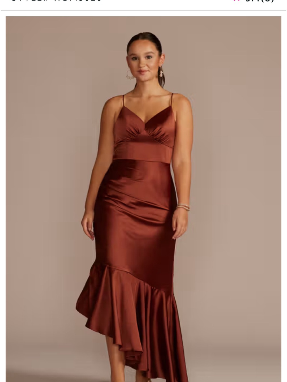 David's Bridal Satin Slip Dress in Brown